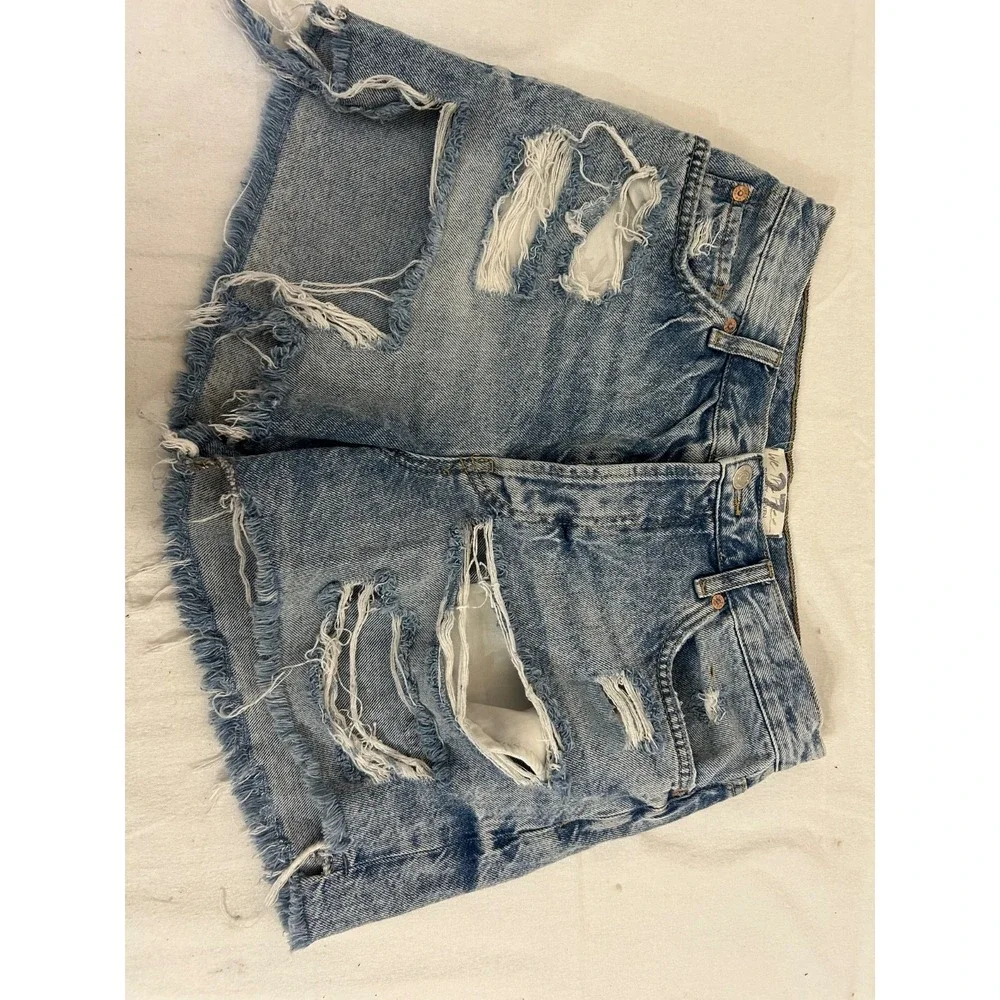 Free People We The Free Maggie Jean Shorts Womens 27‎ Denim Cut Off Distressed